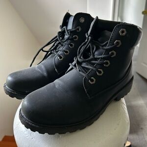Black combat boots